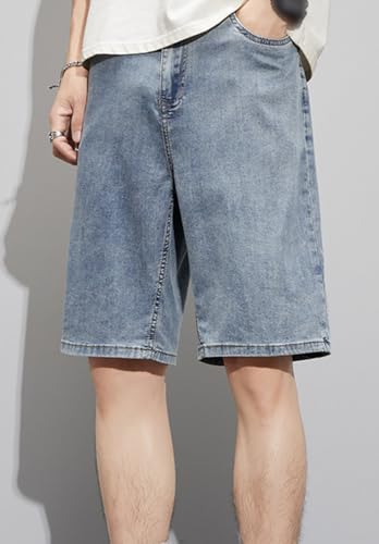 Casual Relaxed Fit Straight Denim Shorts for Men Summer Beach Short Classic Fashion Washed Jean Shorts4