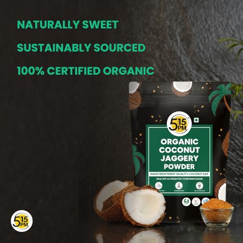 Image of 5:15PM Organic Coconut Sugar 500Gm| Unrefined Sugar| Natural Sweetener |Gluten Free| 100% Pure & Healthy Sugar Alternative 500G (Pack of 2)