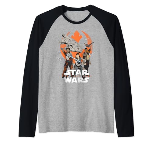 T-shirt raglan Star Wars haut de baseball vintage Rey Finn Poe Les Derniers Jedi