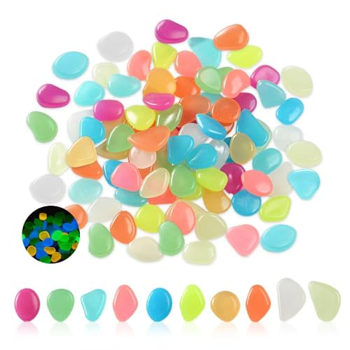 HMCEY 400 Pièces Pierre Lumineuse Couleur,Cailloux Lumineux Jardin Exterieur,Galet Decorative pour...