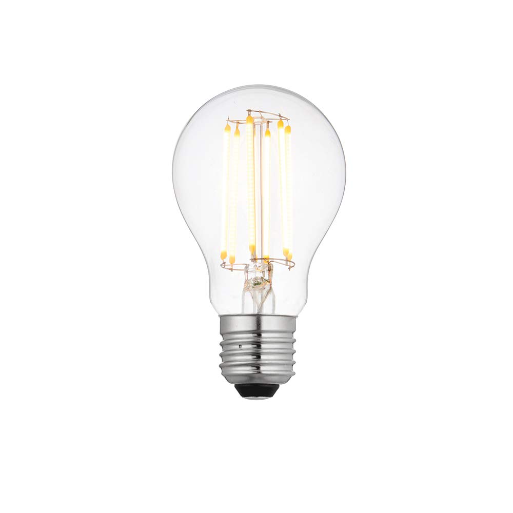 National Lighting E27 LED Dimmable Edison Screw (GLS) Filament Bulbs, Warm White 2700K, 60W Incandescent Lamp Equivalent, 8W 1100 Lumens, Long-Life 15,000 Hours - Pack of 1