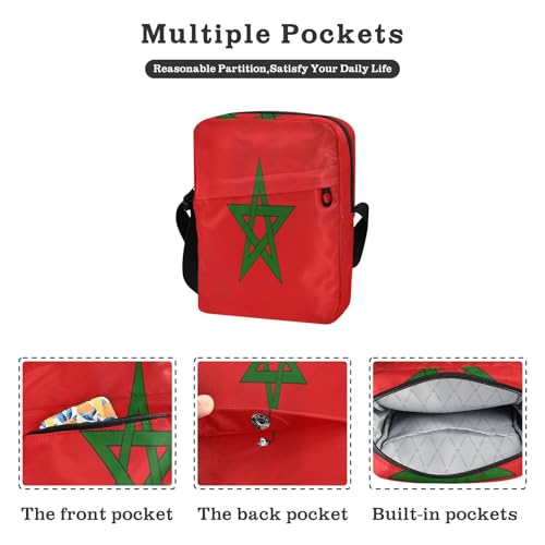 Morocco Flag Moroccan National Red cute messenger bag mens shoulder bags crossbody Women's Purses Adjustable Strap for Outdoor Daily business2