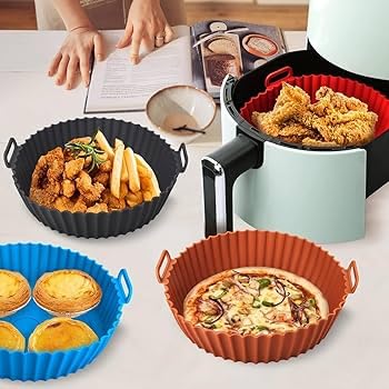 Image of Silicon air fryer tray (2 Round)