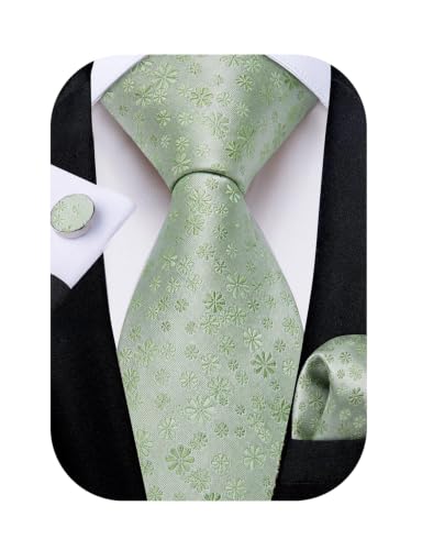 Image of DiBanGu Mens Jacquard Woven Paisley Tie and Pocket Square Set | Paisley Pattern,Silk,Soft & Thick,Handkerchief,Cufflinks,Gift Box,Wedding,Business,Office,Ceremony,for Father and Husband