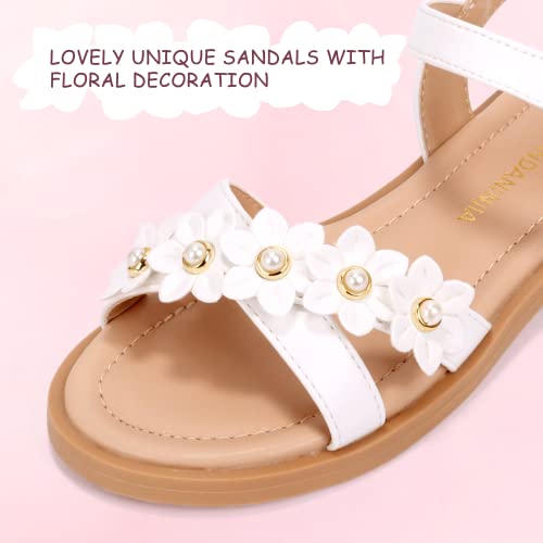 PANDANINJIA Elva Girls Sandals Open Toe Cute Flats Dress Sandals Cross Strappy Summer Shoes Toddler/Little Kid/Big Kid4