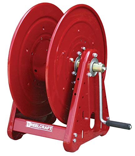 Reelcraft CA30106-CS Heavy Duty Hand Crank Cable Storage Reel, Heavy Gauge Steel, Red