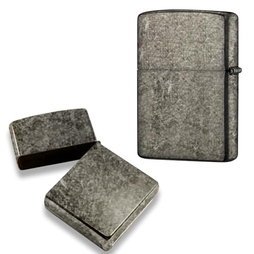 Étui à briquet pour briquet Zippo en cuivre sans insert, cadeau parfait pour homme, pour papa, mari, lui (argent)