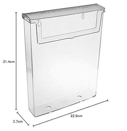 TAYMAR DIN A4 Prospekthalter als transparente Prospektbox mit Deckel, Wetterfest (auch für den Außenbereich geeignet)
