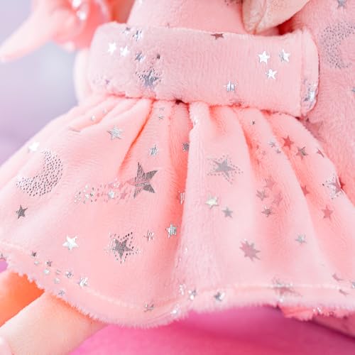 Image of Gloveleya Kids Backpack Toddler Girl Gift Plush Curly Hair Doll Backpack - Light Coral Pink 9''