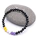 Vilda Jewellery Non Binary Flag Bead Bracelet, 6mm Yellow White Lavender and Black Acrylic Beads, LGBT Pride Awareness : Size Small/Medium 7 inches, Jewelry Gift for Enby