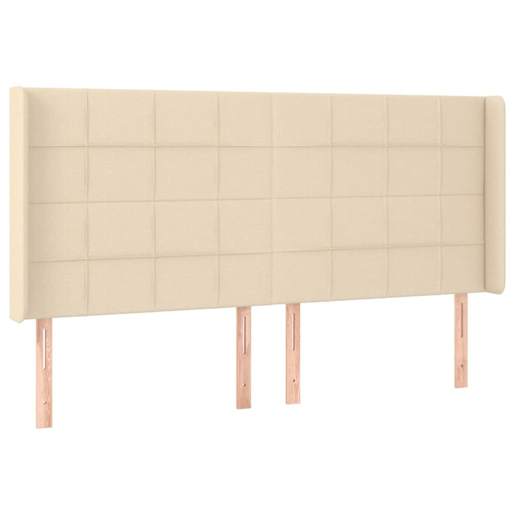 Cabecero LED color crema, 183 x 16 x 118/128 cm, altura regulable, incluye 2 tiras LED de 55 cm, IP65, USB, 5 V, tela a base de madera, alerce, diseño moderno para dormitorio juvenil