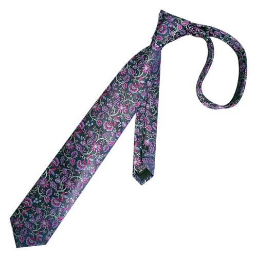 Image of Alizeal Mens 3.15inches Leaf Flower Pattern Tie Set | Floral Pattern Pocket Square Perfect for Fall Winter Business and Holiday Events