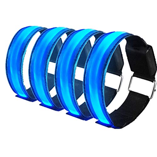 Banda Reflectante 4 Pieza Brazalete LED Running  Alta Visibilidad y Ajustable  de bofetada