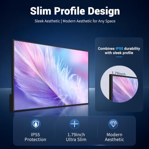 Image of 55 Inch Outdoor TV, Smart TV IP55 Waterproof Outside TVs, 1000 Nits 4K UHD, Outside Television WebOS 25 Voice Control with Dolby Atmos for Covered Patio, Backyard & Poolside