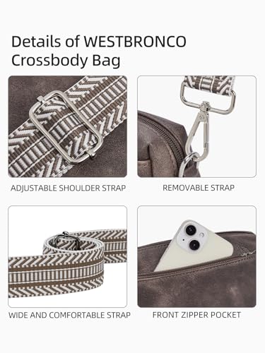 WESTBRONCO Small Crossbody Bags for Women, Shoulder Handbags, Satchel Purse with Adjustable Strap4