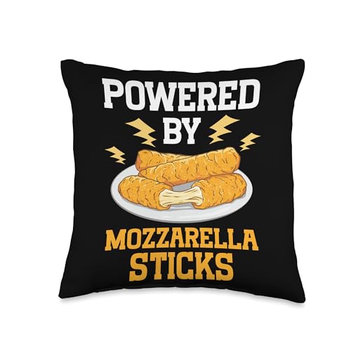 Powered by Mozzarella Sticks Mozzarella Sticks Mozzarella Throw Pillow