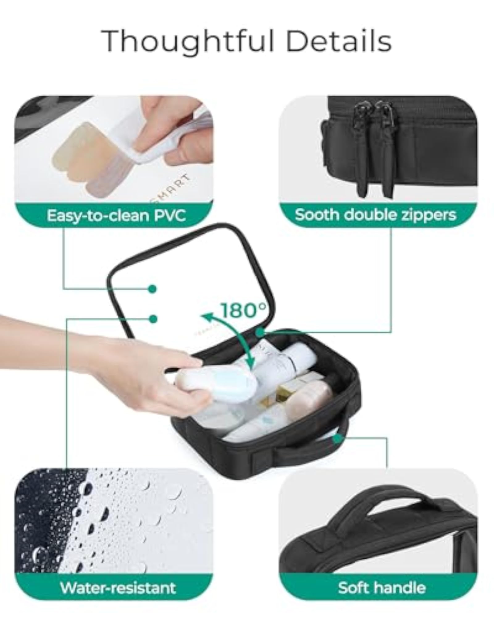 Clear TSA-Approved Toiletry Bag, Large Opening with Handle