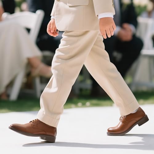 GINNI Boys Dress Shoes Classic Oxfords Wedding Church Formal Shoes for Toddler/Little Kid/Big Kid - Image 4