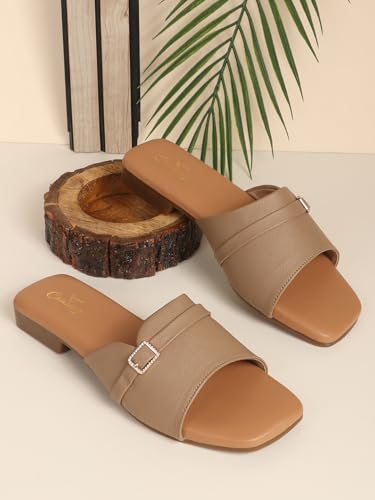 Image of CHINRAAG Flat Sandal for women and Girl's Colour : Beige