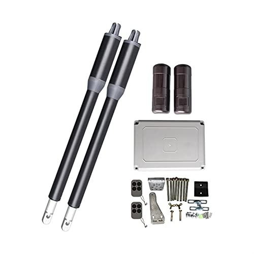 Motor de puerta corrediza, 15 0KG Sistema de automatización de la puerta corredera del abridor de la puerta del garaje universal DC 24V / DC12V Swing Gate Abrey Swing(Silver)