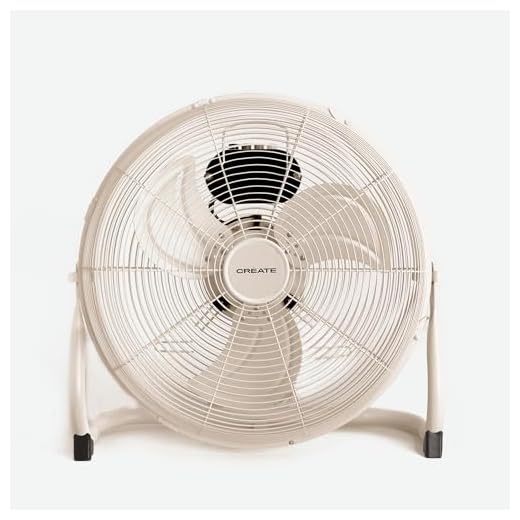 CREATE / AIR FLOOR RETRO/Ventilador industrial de suelo Arena/Ventilador 16 pulgadas,flujo de aire potente, 3 velocidades,silencioso,ligero, patas antideslizantes, 70W
