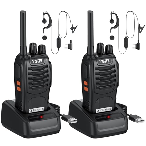 YGiTK Walkie Talkie PMR446, 2 Pezzi Ricetrasmittenti Portatili con Canali