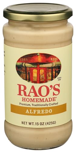 Rao's Homemade Alfredo Sauce 15 oz, Creamy Pasta Sauce, Premium Quality Blend of Parmesan & Romano Cheese, Cream and Butter