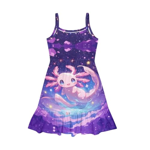 Spaghetti Straps Dresses for Girls Sleeveless Halter Dress Summer Knee Length Sundress4