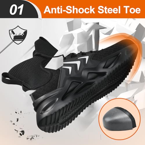 Image of Steel Toe Shoes for Men Work Safety Industrial Protective Men's Work Shoes for Construction Comfortable Lightweight Warehouse Factory