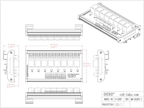 Module relais 24V pour rail DIN résolvant le câblage de 8 canaux 10A