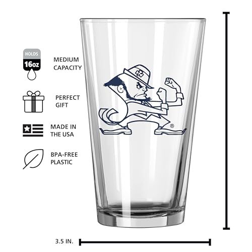 Image of Logo Brands NCAA 16 oz Pint Glass - Durable Glass With Bold Team Color- Chip-Resistant Rim Drinkware For Fans, Tailgates, Home Bars & Everyday Use