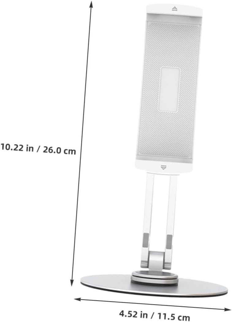 Foldable Aluminum Alloy Tablet Stand Adjustable 3-Directional Rotating Stable Desktop Holder for Office and Home Use Silver
