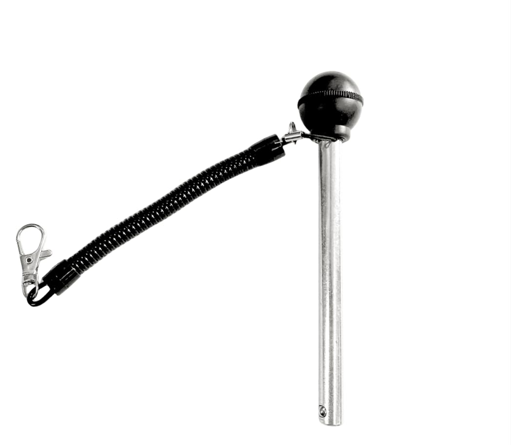 Dia 5/16"(9.5mm) Round Black Knob Weight Stack Replacement Pin Detent Hitch Locking Pin Strength Training Gym Equipment for Exercise W/ Jumbo Lanyard