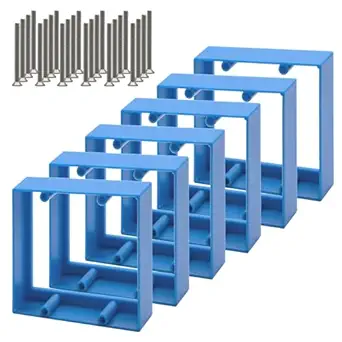 3/4” Double Gang Receptacle Outlet Box Extender,Blue Electrical Outlet Box Extender with Screws,Complies with Applicable Electrical Codes,6Pack