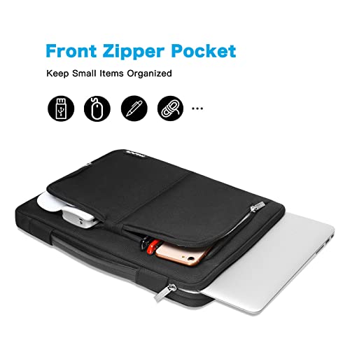 MOSISO 360 Protective Laptop Sleeve Bag Compatible with MacBook Air/Pro, 13-13.3 inch Notebook, Compatible with MacBook Pro 14 inch M4 M3 M2 M1 2024 2023 2022 2021 with 2 Same Front Pockets&Belt,Black by MOSISO - Image 2
