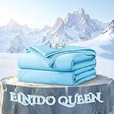 ELNIDO QUEEN Cooling Comforter for Hot Sleepers, Summer Cooling Blanket King Size for Night Sweats, Q-Max 0.45 Breathable All-Season Lightweight Blanket, (106x90 inch，Blue