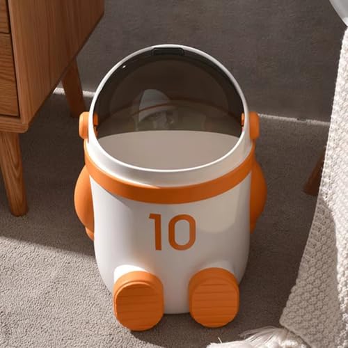 Caneca de basura temática astronauta con tapa, gran capacidad miniatura 4