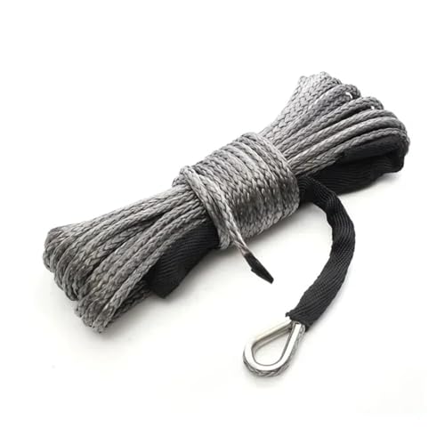 Cavo di recupero for cinghia di traino sintetica da 1/4 x 50' 7700 libbre, 4WD, ATV UTV con guaina, cavo for verricello, accessori fuoristrada 4x4(Grey)