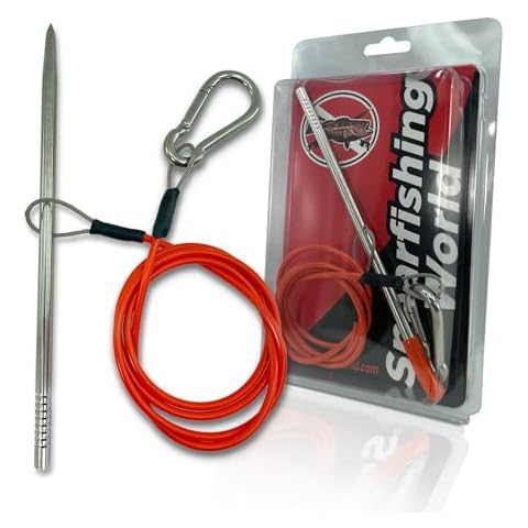 Fish Stringer for Spearfishing with Coated Stainless Steel Cable and Heavy Duty Carabiner (Float Fish Stringer) Cover
