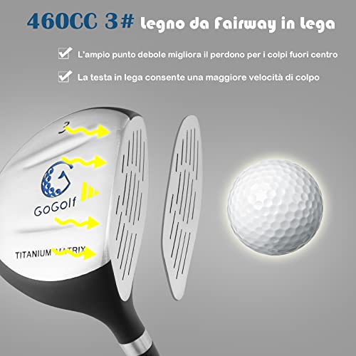 COSTWAY Set di Mazze da Golf per Bambini 11-13