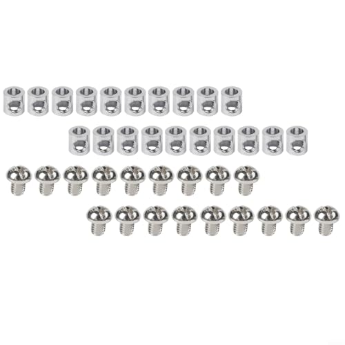 Lot de 20 clips de câble métallique avec vis pour serrage de câbles en acier et gestion des charges lourdes (vis cruciformes B)