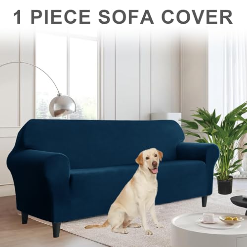 Housse de canapé velours bleu XL de qualité supérieure pour dossier séparé
