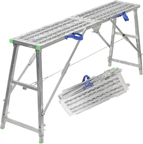 Échafaudage pliant en acier réglable 160 cm, banc de travail portable multi-usage