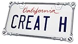 Creathome 3D Chrome License Plate Frames, Pure Zinc Alloy Metal (Screw Pattern)