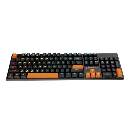 Image of Zebronics Max Ninja 104W 100% Mechanical Keyboard, Tri-Mode Type-C Rechargeable, N-Key Rollover, Linear Red Switches, 1000Hz Polling Rate, 104 Keys, Advanced Windows Software, Win & Mac Support