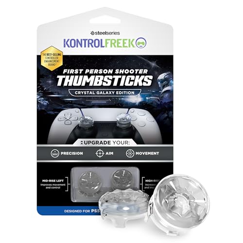 KontrolFreek FPS Freek Galaxy Crystal für Playstation 4 (PS4) und Playstation 5 (PS5) Controller | Performance Thumbsticks | 1 High-Rise, 1 Mid-Rise | Crystal