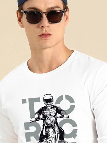 Image of Bewakoof Men's Printed Regular Fit Full Sleeve Round Neck Cotton T-Shirt