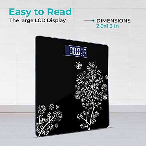 beatXP Floral Digital Bathroom Weighing Scale with LCD Panel & Thick Tempered Glass, Electronic Weight Machine for Human Body - 2 Year Warranty - Image 5