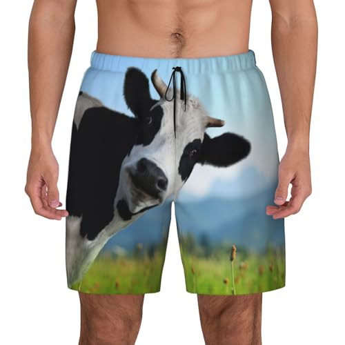Short de bain double couche imprimé vache mignon pour la plage