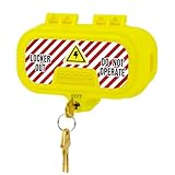 BOZZYS Plug Locks for Power Cords with Keys - Medium Self-Locking Cover (No Padlock Required),5.5'*2.6'*2.6'- Secure Electrical Plugs Lockout, Prevent Accidental Use - OSHA Safety